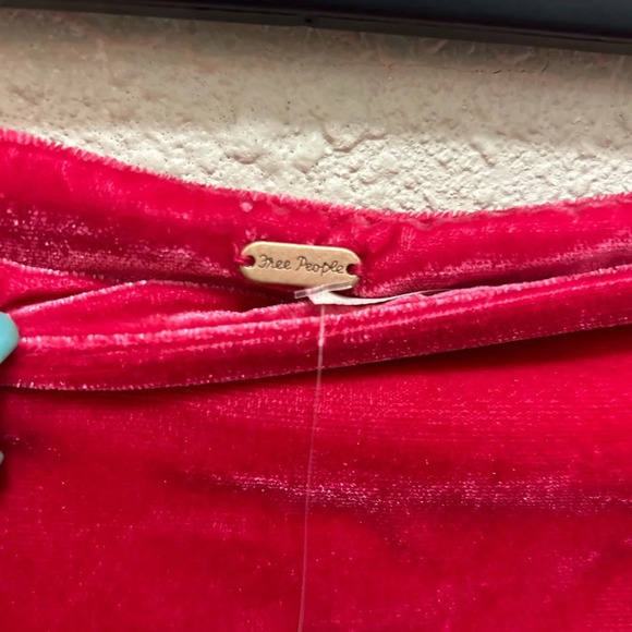 Free People Annalise Velvet Mini Skirt in Pink Phenom Size 10 - Picture 8 of 12